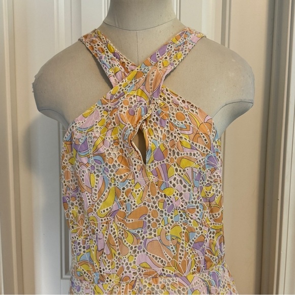 NEW Willa Story Large Mia Dress ~ Sundress Eyelet Halter Colorful Ruffled - Picture 3 of 10
